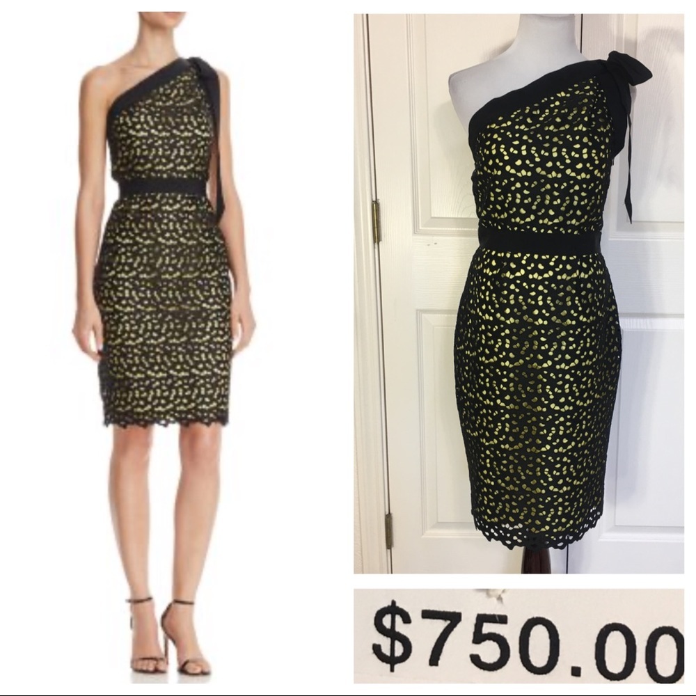NWT Moschino Boutique One-Shoulder Macramé Dress